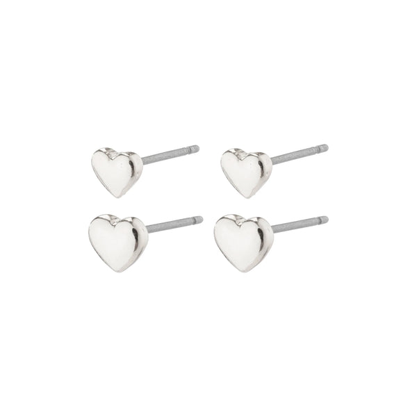 Afroditte recycled heart earrings 2-in-1 set gold-plated