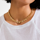 Fire Crystal Coin Necklace