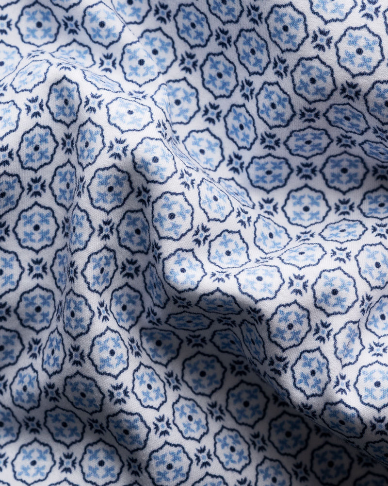 Blue Medallion Print Contemporary Shirt