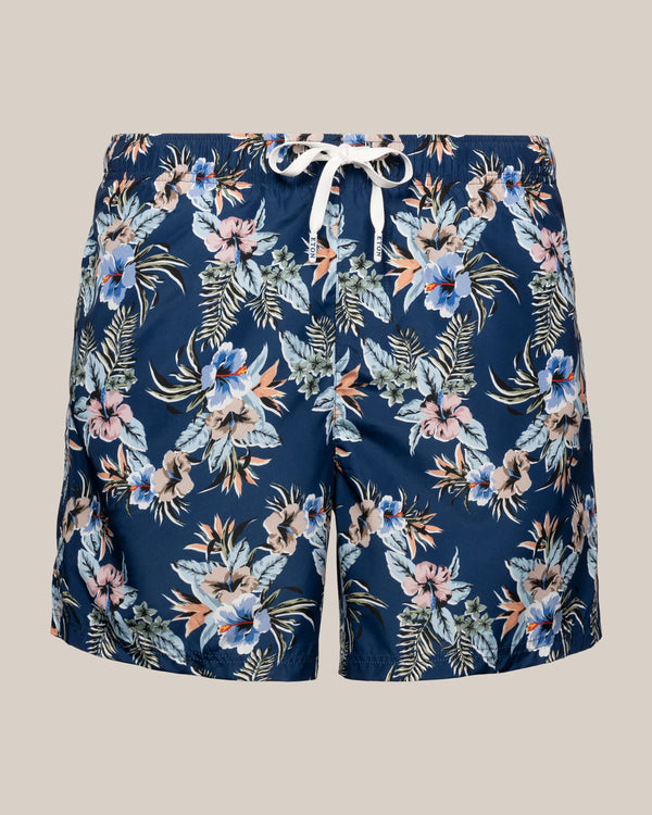 Dark Blue Floral Swimming Shorts