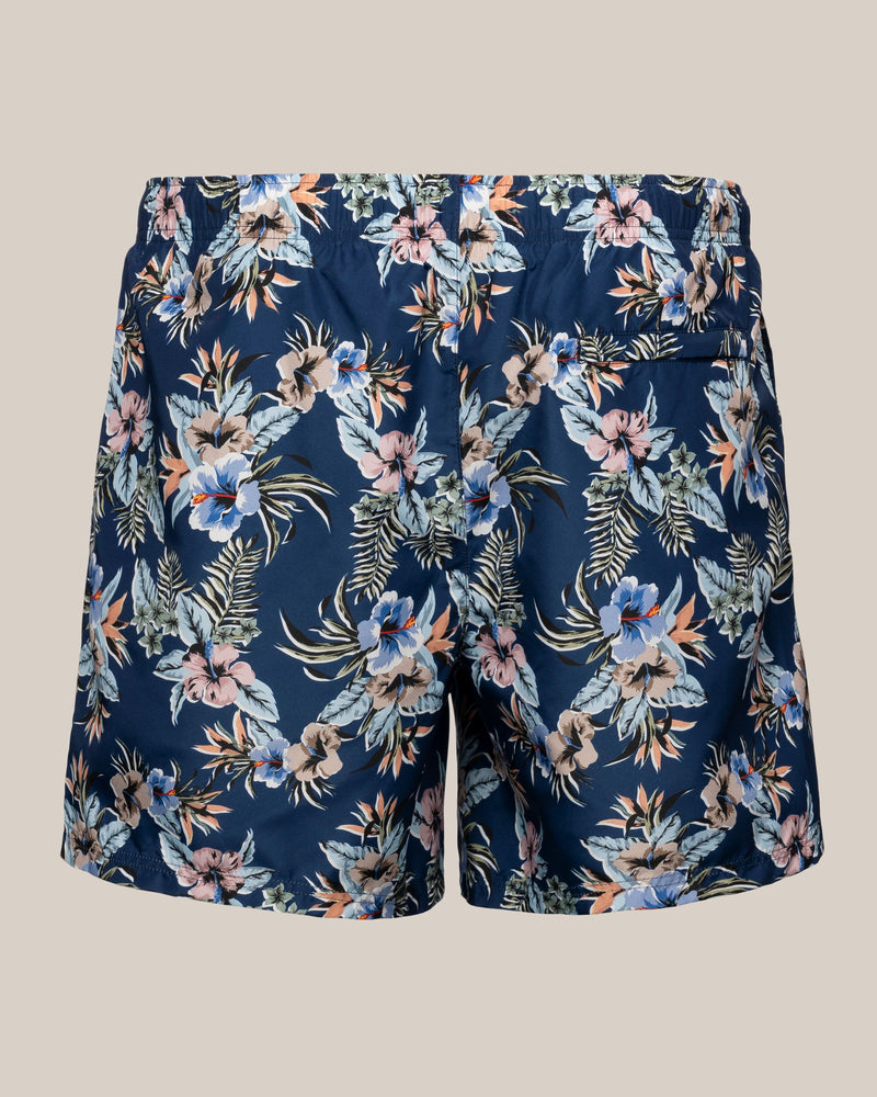 Dark Blue Floral Swimming Shorts