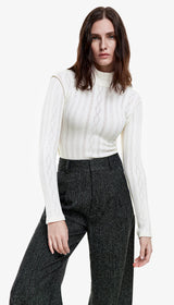 Pointelle Knit Turtleneck