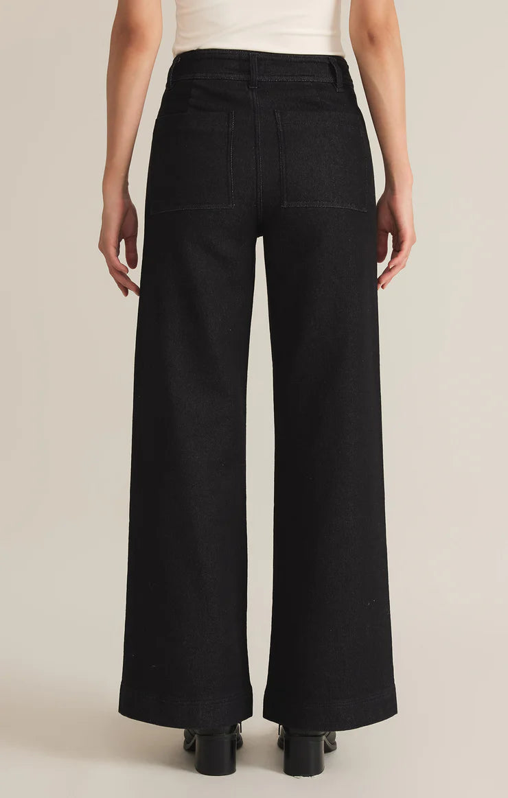 Rilynn Knit Denim Wide Leg Trouser