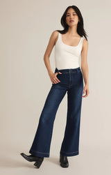 Rilynn Knit Denim Wide Leg Trouser