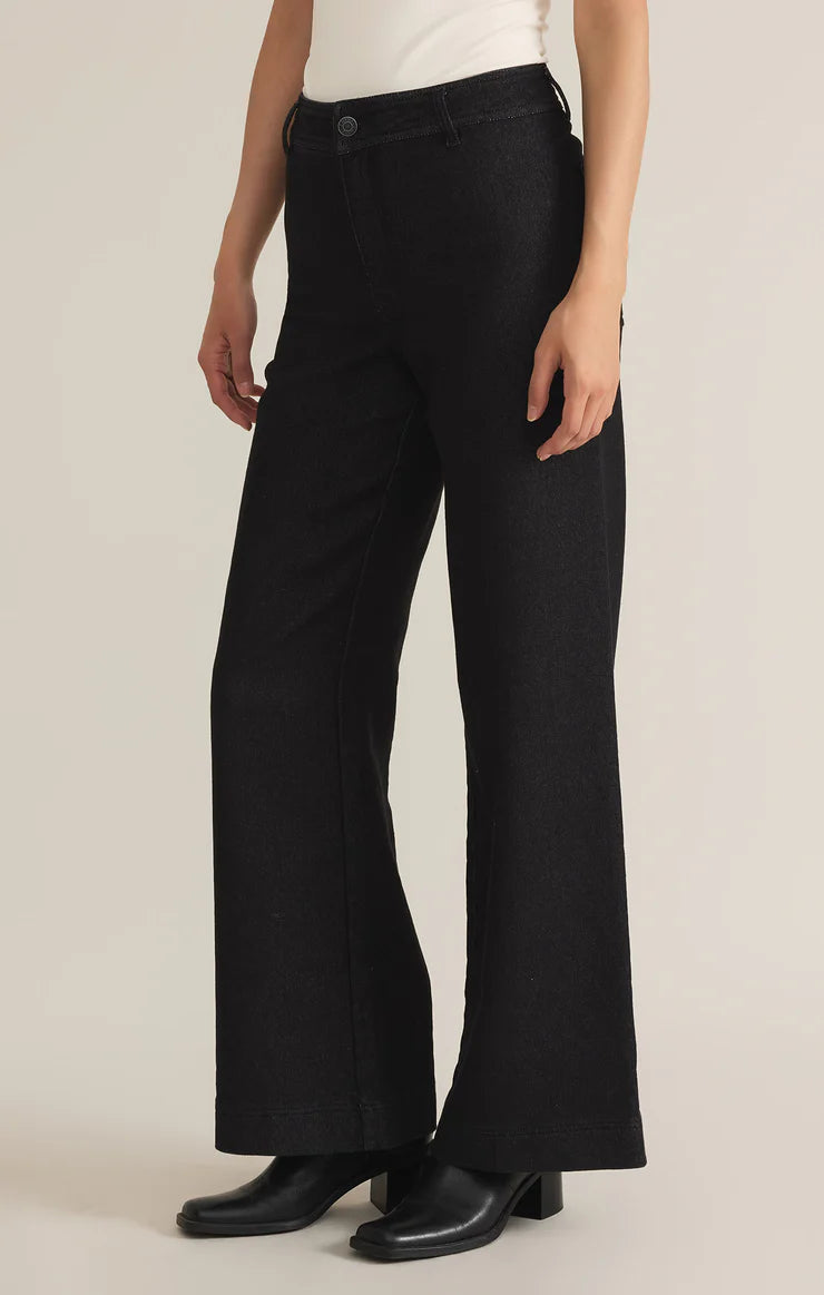 Rilynn Knit Denim Wide Leg Trouser