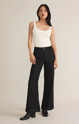 Rilynn Knit Denim Wide Leg Trouser