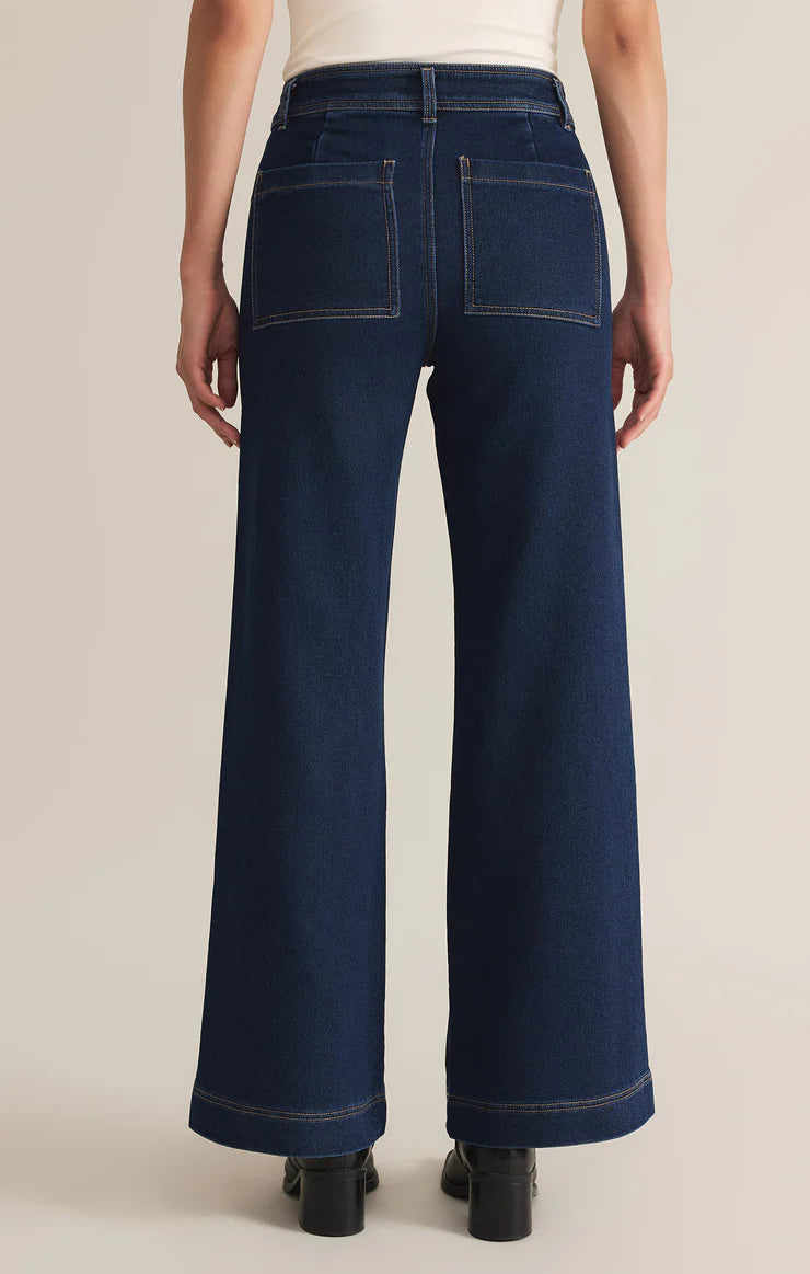 Rilynn Knit Denim Wide Leg Trouser