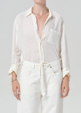 Kayla Shrunken Linen Shirt