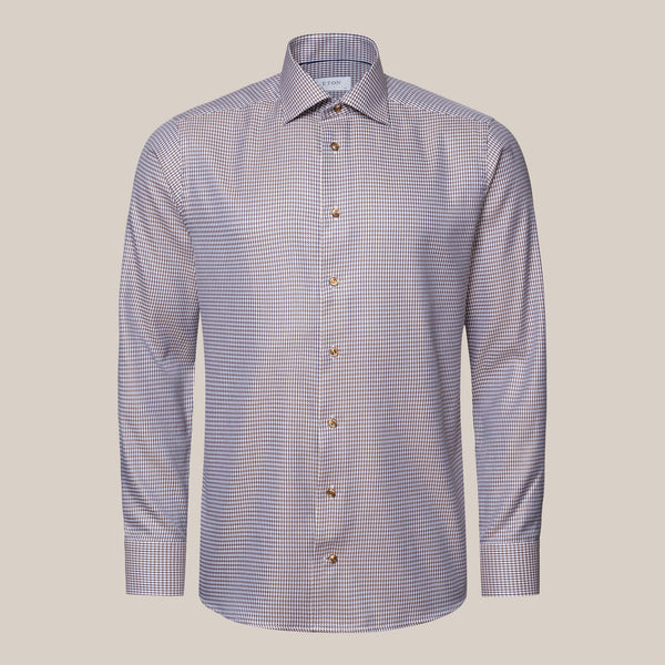Brown Houndstooth Contemporary Shirt