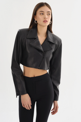 Daylin Cropped Leather Jacket