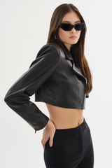 Daylin Cropped Leather Jacket