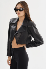 Daylin Cropped Leather Jacket