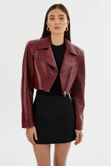 Daylin Cropped Leather Jacket