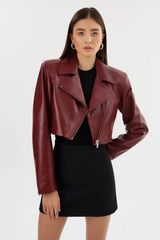 Daylin Cropped Leather Jacket