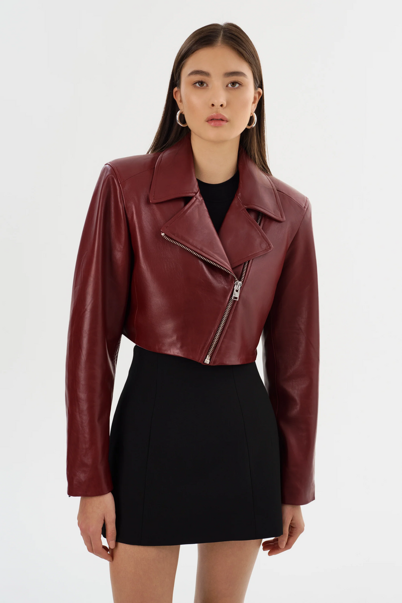 Daylin Cropped Leather Jacket