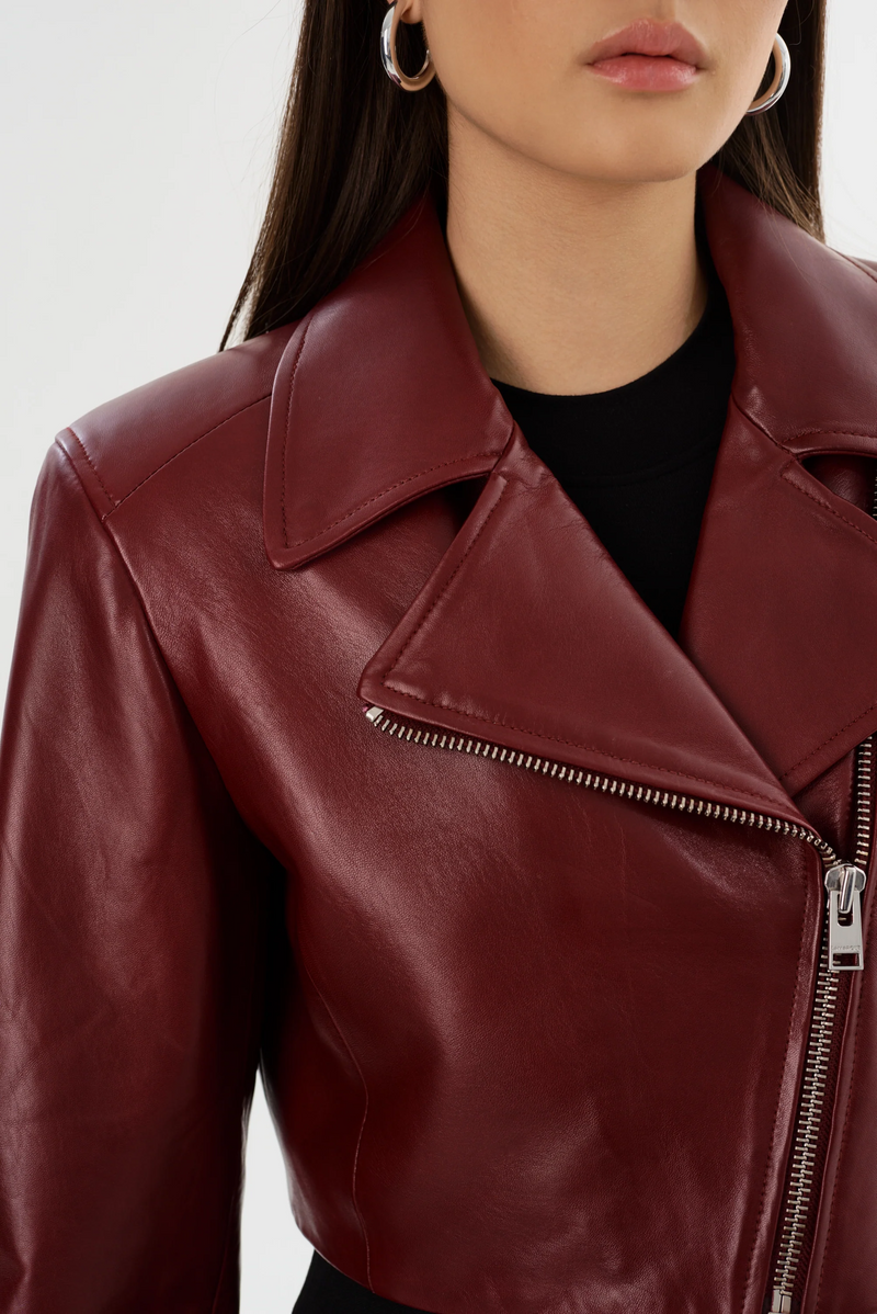 Daylin Cropped Leather Jacket