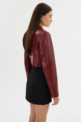 Daylin Cropped Leather Jacket