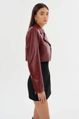 Daylin Cropped Leather Jacket