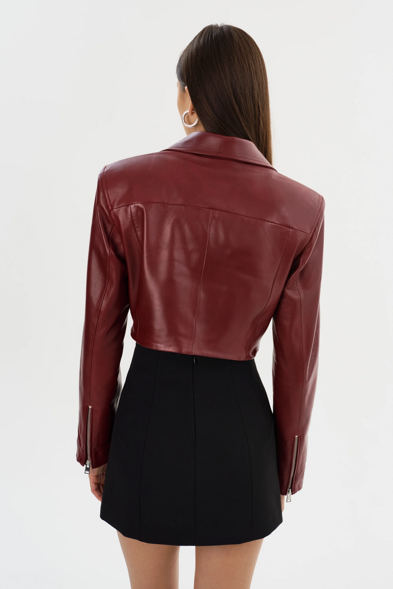 Daylin Cropped Leather Jacket