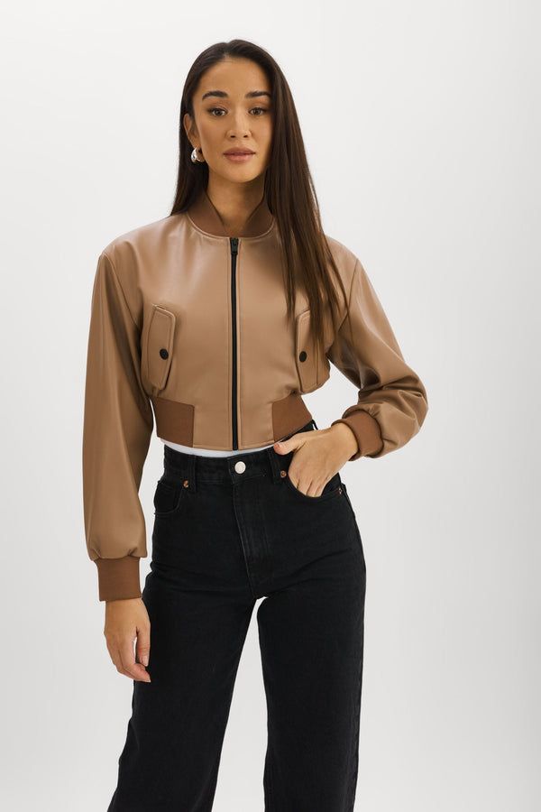 Evelin Faux Leather Crop