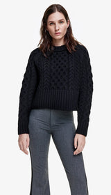 Cable-Knit Crewneck Sweater