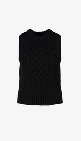 Cable-Knit Crewneck Vest