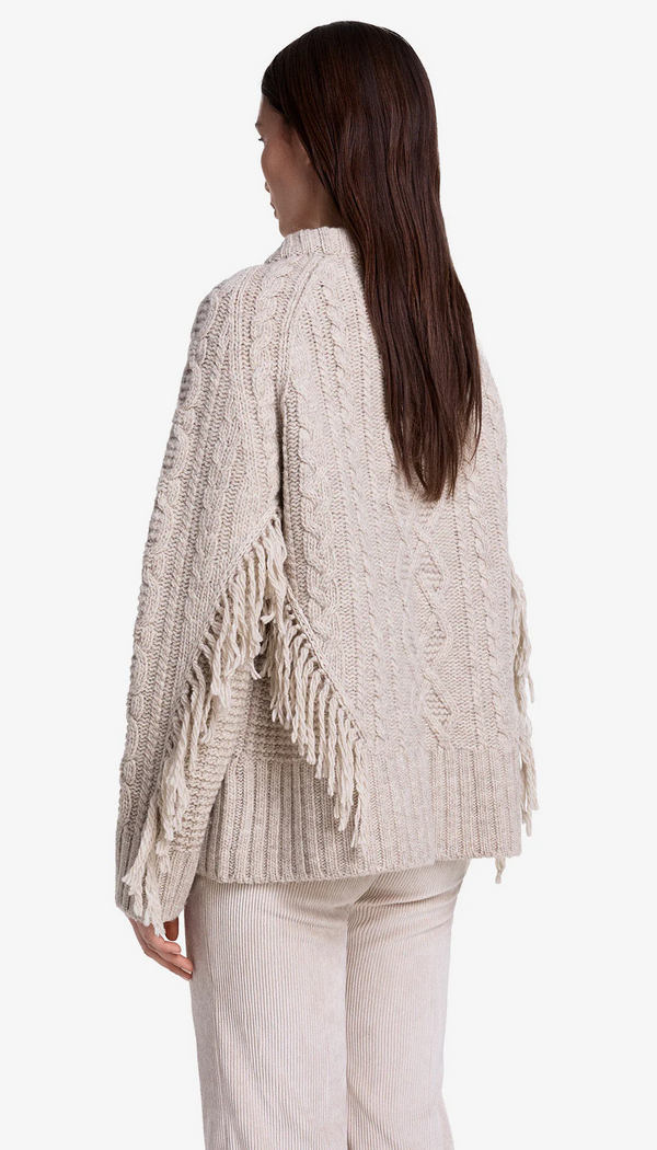 Crewneck Fringe Sweater