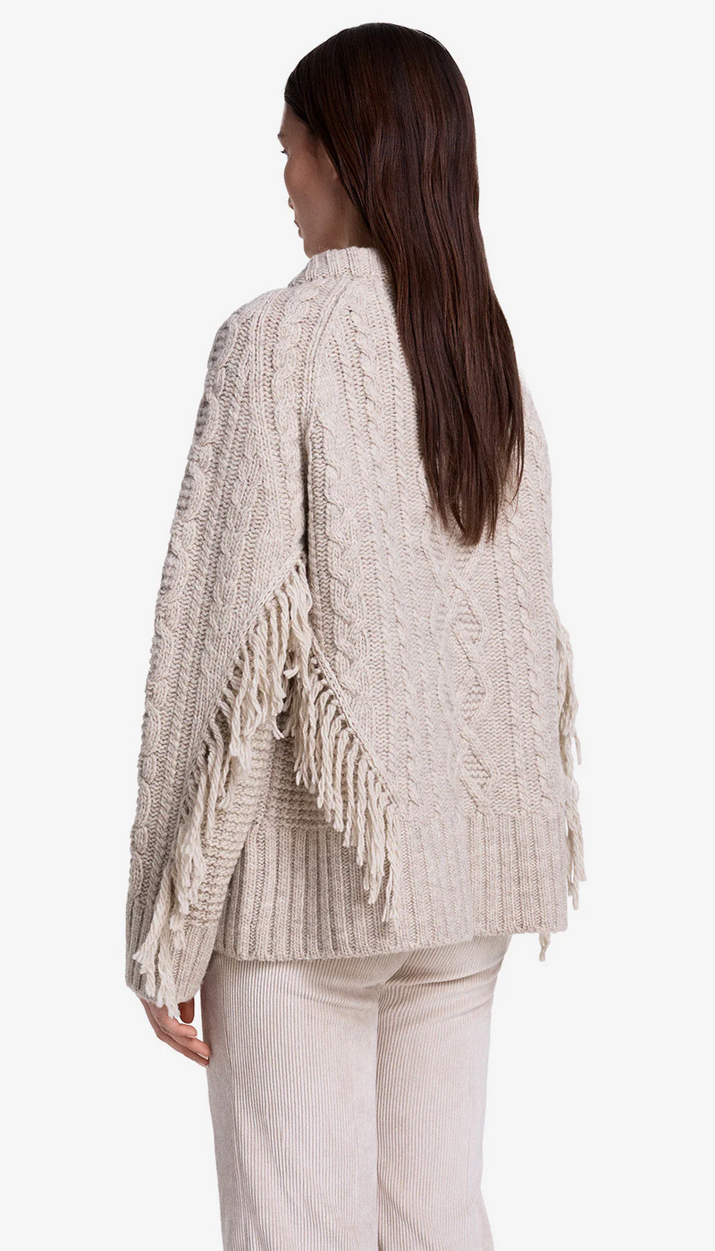 Crewneck Fringe Sweater