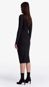Ruched Knit Midi Dress