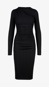 Ruched Knit Midi Dress