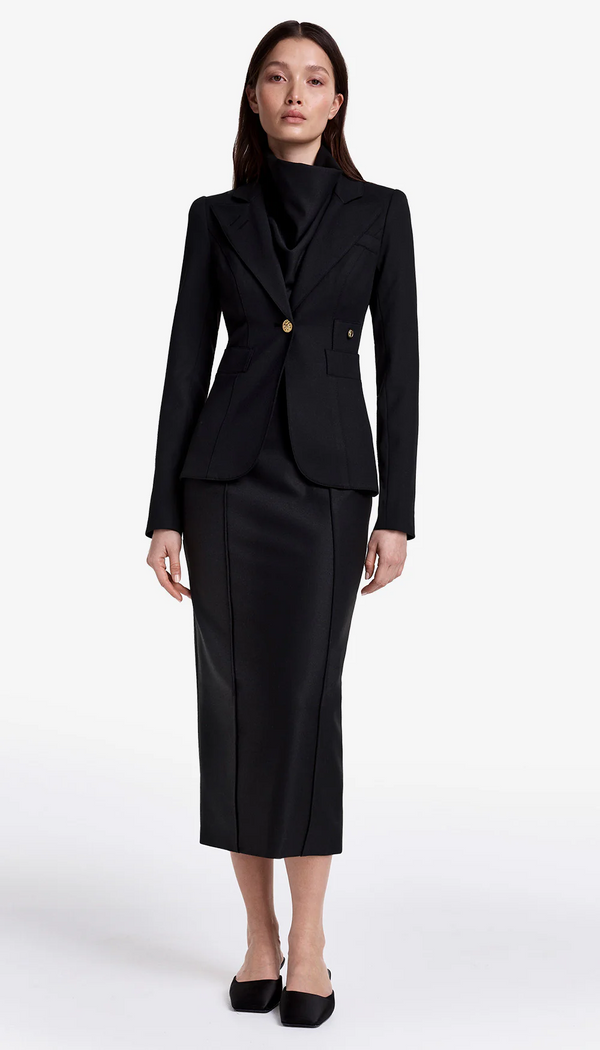 Funnel Neck Midi Dress