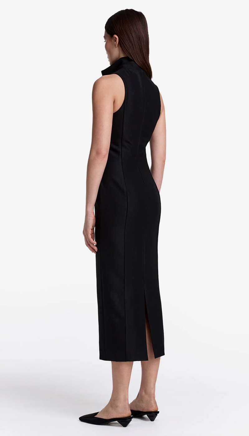 Funnel Neck Midi Dress