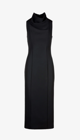Funnel Neck Midi Dress