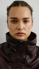 Oversized Leather Bomber