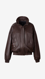 Oversized Leather Bomber