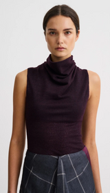Cowl Neck Knit Shell