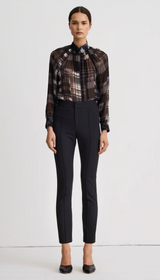 High Rise Pintuck Cig Pant