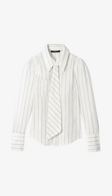 Neck Tie Box Pleat Shirt