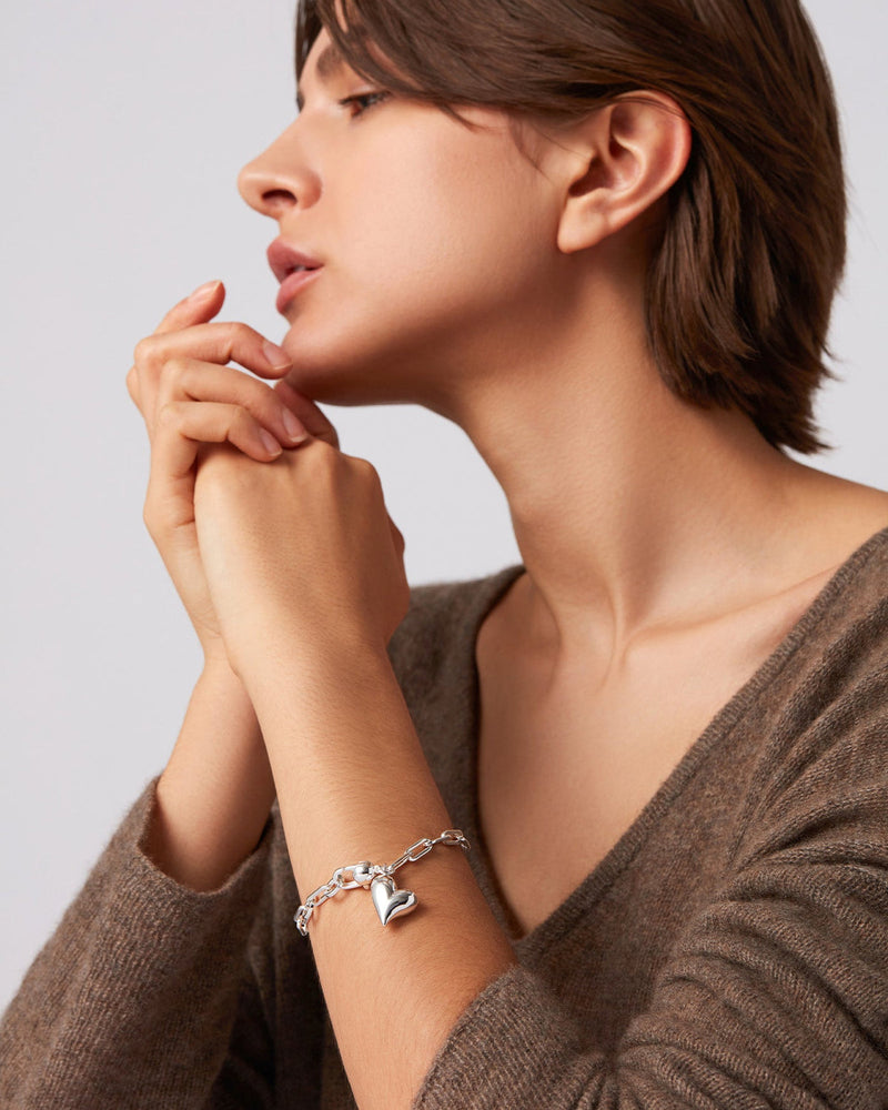 Puffy Heart Charm Bracelet