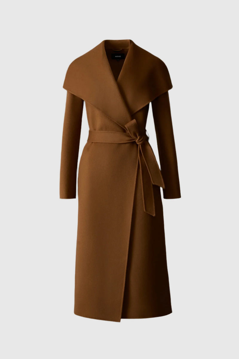 Mai double-face wool wrap coat