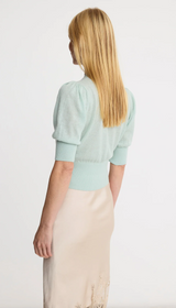 Cropped Pouf Sleeve Sweater