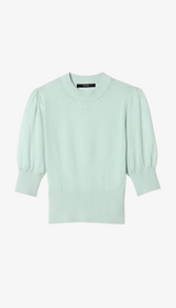 Cropped Pouf Sleeve Sweater