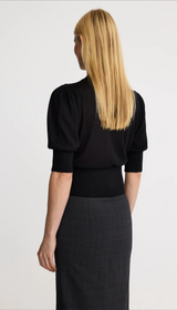 Cropped Pouf Sleeve Sweater