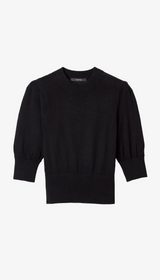 Cropped Pouf Sleeve Sweater