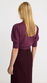 Cropped Pouf Sleeve Sweater