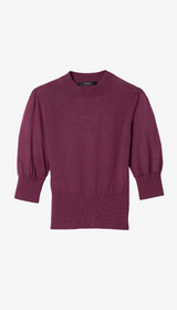 Cropped Pouf Sleeve Sweater