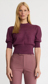 Cropped Pouf Sleeve Sweater