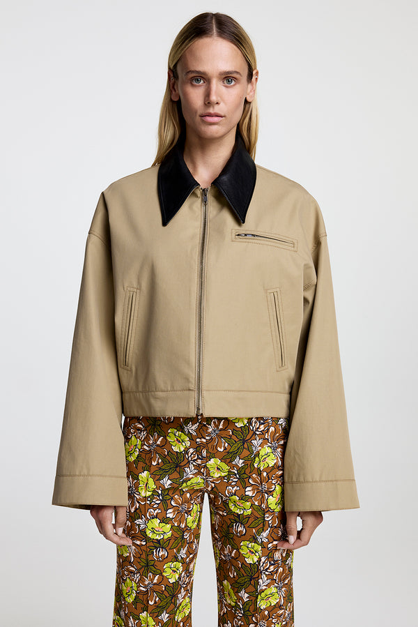 Leather Block Jacket