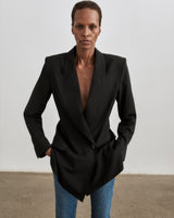 One Button Asymmetrical Blazer