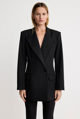 One Button Asymmetrical Blazer